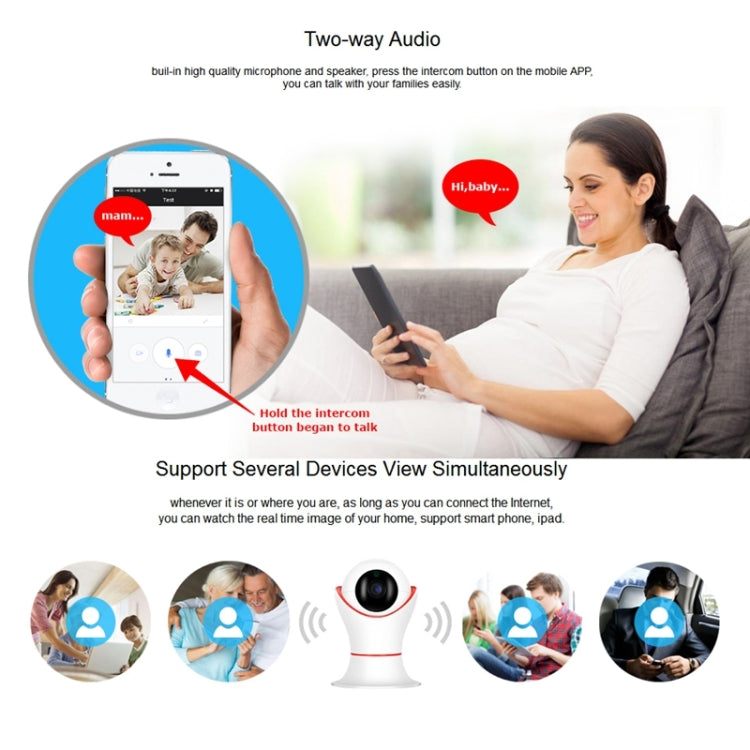 PT309 1080P HD WiFi Indoor Home Security Surveillance IP Dome Camera, Support Night Vision and Motion Detection