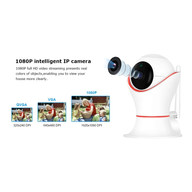 PT309 1080P HD WiFi Indoor Home Security Surveillance IP Dome Camera, Support Night Vision and Motion Detection