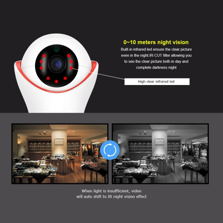 PT309 1080P HD WiFi Indoor Home Security Surveillance IP Dome Camera, Support Night Vision and Motion Detection