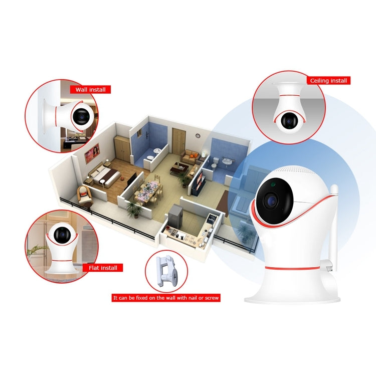 PT309 1080P HD WiFi Indoor Home Security Surveillance IP Dome Camera, Support Night Vision and Motion Detection