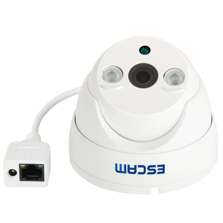 ESCAM ET Style H.264 HD 720P Dual Stream Day / Night IP66 Waterproof P2P Cloud IP IR Dome Camera, 70 Degree Wide-angle Fixed Lens, 1.0 Mega Pixels 3.6mm Fixed Focal Lens, Motion Detection / Privacy Mask / Night Vision, Built in IR-Cut (QD530)
