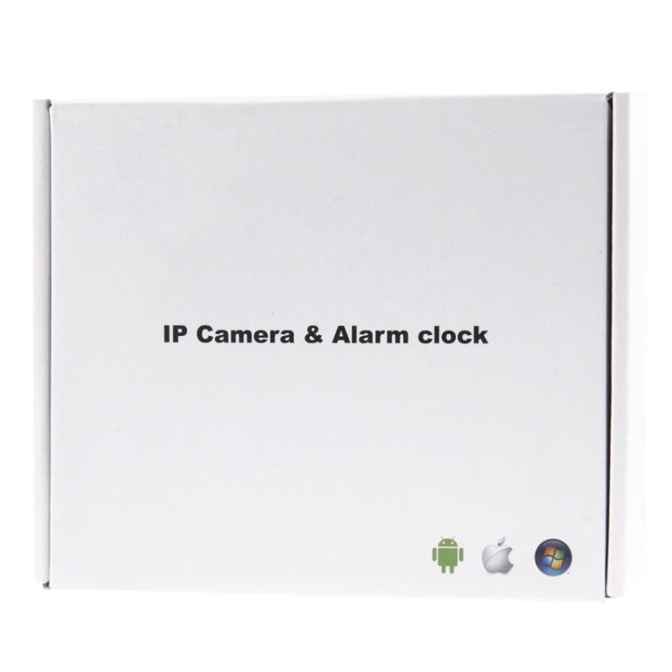 H.264 Glass Lens 720P IP Camera & Alarm Clock with EU Plug Charger & Suction Cup Car Holder, Time and Date Display Function(Black)