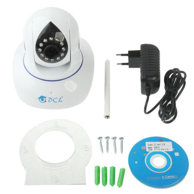 T9317 Wireless Infrared IP Camera with WIFI, 0.3 Mega Pixels, Motion Detection and Night Vision Function, Support TF Card and Microphone(White)