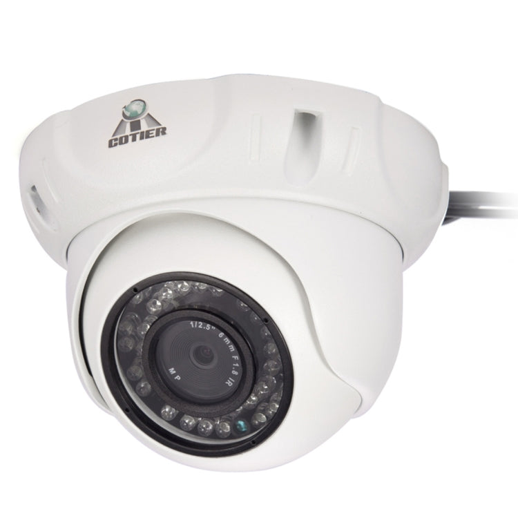 H.264 Wired Infrared Waterproof / Vandalproof IP Camera, 1 / 3 inch 6mm 2.0 Mega Pixels Fixed Lens, Motion Detection / Privacy Mask and 30m IR Night Vision, Support (1600 x 1200) & HD 720P (1280 x 720)(White)