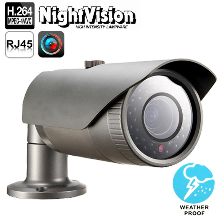 H.264 Wired Infrared Waterproof / Vandalproof IP Camera, 1 / 3 inch 4mm 1.3 Mega Pixels Fixed Lens, Motion Detection / Privacy Mask and 40m IR Night Vision, Support HD 720P (1280 x 720)