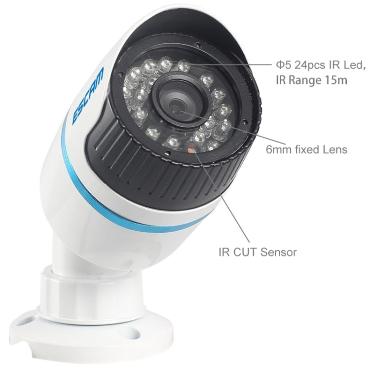ESCAM Q630M 720P H.264 ONVIF 6mm IR-Bullet Waterproof Camera, Support Mobile Detection
