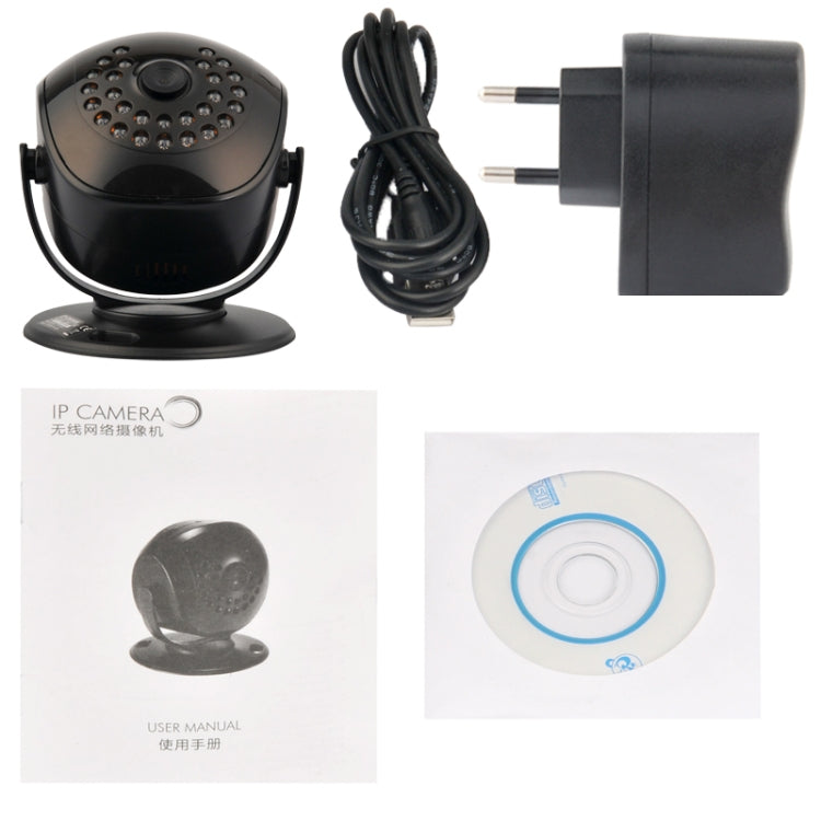 Wireless Infrared IP Camera with WiFi, 1.3 Mega Pixels, Support TF Card, Motion Detection and Night Vision, 120 Degree View Angle Lens