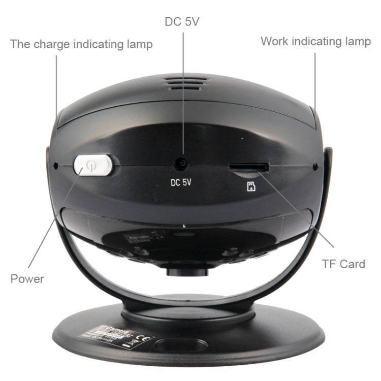 Wireless Infrared IP Camera with WiFi, 1.3 Mega Pixels, Support TF Card, Motion Detection and Night Vision, 120 Degree View Angle Lens