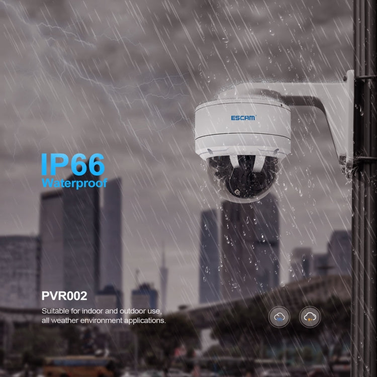 ESCAM PVR002 2MP HD 1080P PTZ 4X Zoom 2.8-12mm Lens Waterproof POE Dome IP Camera, Night Vision, Motion Detection