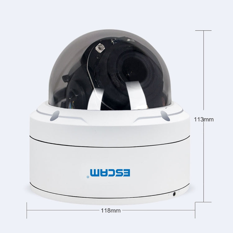 ESCAM PVR002 2MP HD 1080P PTZ 4X Zoom 2.8-12mm Lens Waterproof POE Dome IP Camera, Night Vision, Motion Detection