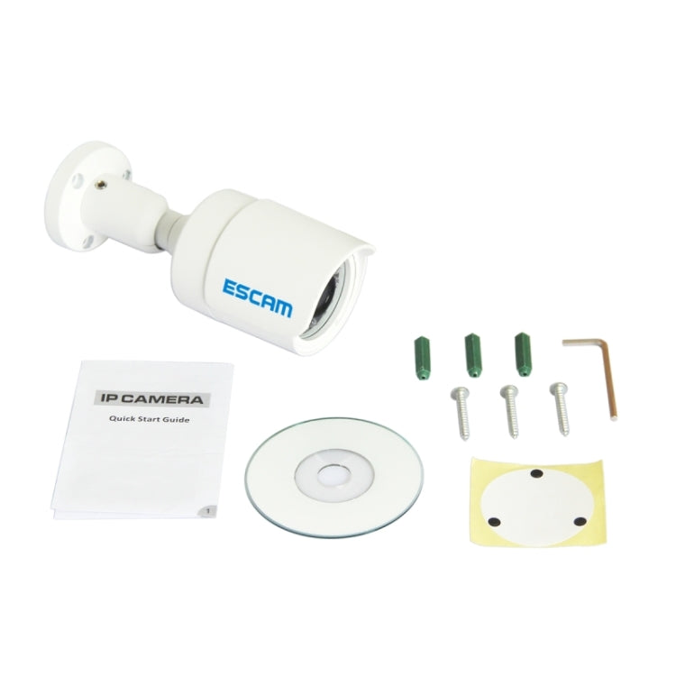 ESCAM HD3100 TI 1080P POE H.264 ONVIF 3.6mm IR-Bullet Waterproof Camera(White)