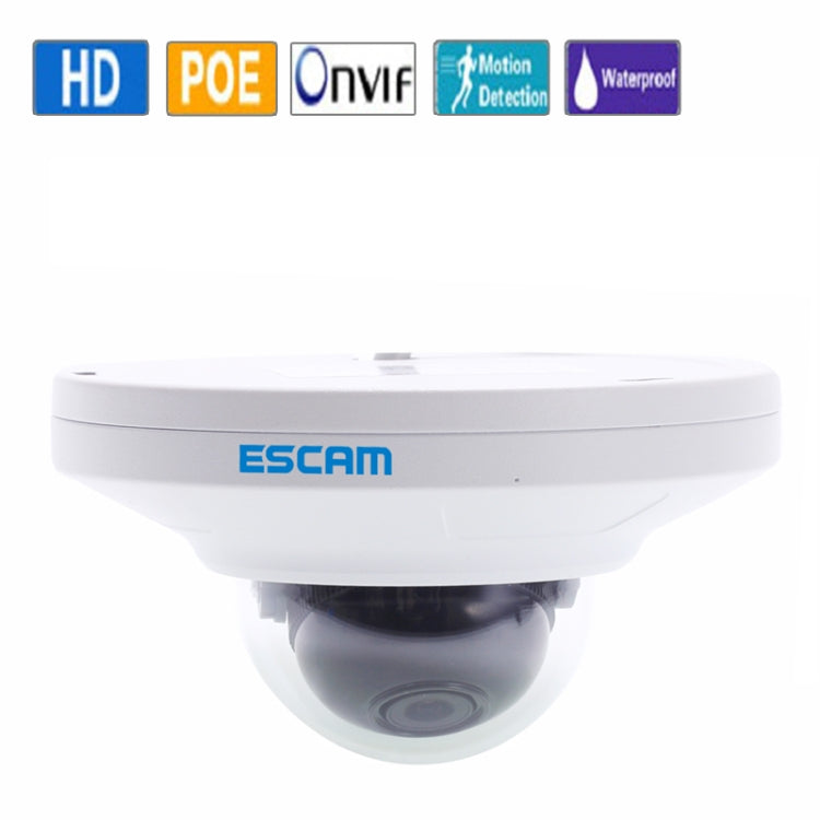 ESCAM HD3200 TI 1080P POE H.264 ONVIF 3.6mm Dome Waterproof Camera(White)