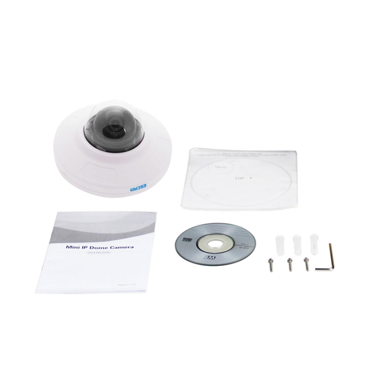 ESCAM HD3200 TI 1080P POE H.264 ONVIF 3.6mm Dome Waterproof Camera(White)