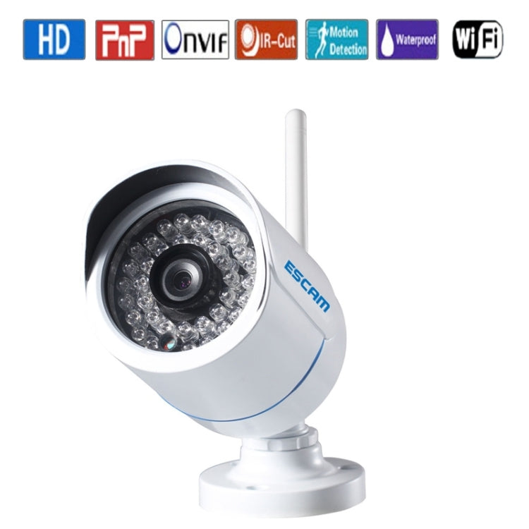 ESCAM Q6320WIFI H.264 ONVIF 720P Wifi Mini IR-Bullet Camera, Support Mobile Detection(White)