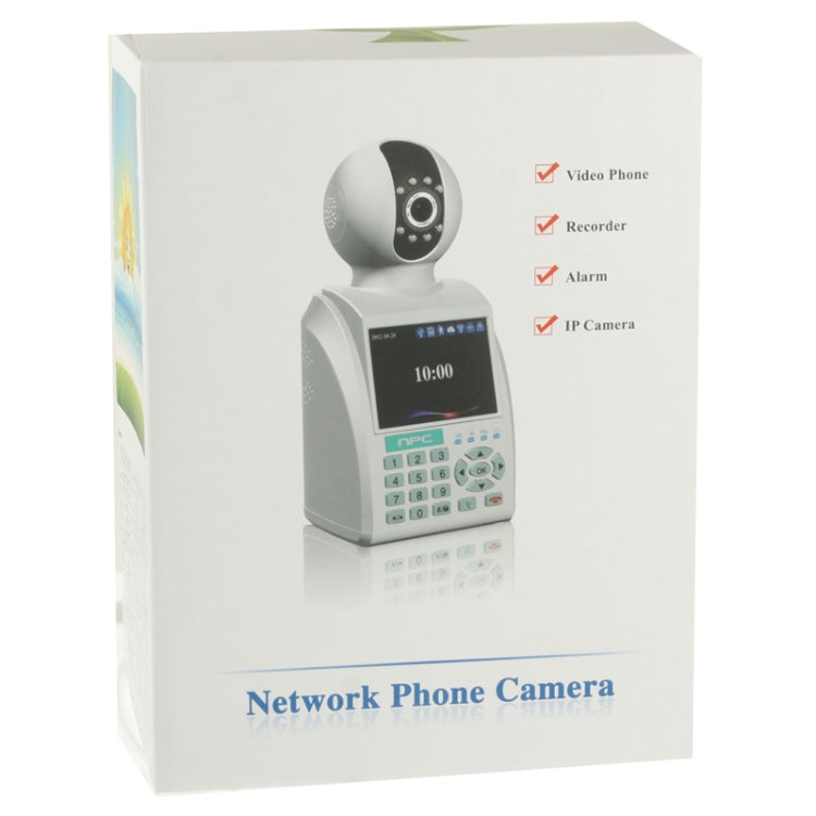 4 in 1 Wireless P2P Network Phone Camera with 3C Smart Card (Video Phone + IP Camera + Recorder + Alarm), 3.5 inch Screen, 0.3 Mega Pixels CMOS, Support Motion Detection & IR LED Light(White)