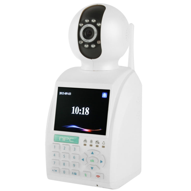 4 in 1 Wireless P2P Network Phone Camera with 3C Smart Card (Video Phone + IP Camera + Recorder + Alarm), 3.5 inch Screen, 0.3 Mega Pixels CMOS, Support Motion Detection & IR LED Light(White)