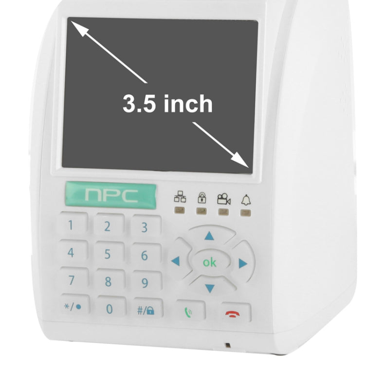 4 in 1 Wireless P2P Network Phone Camera with 3C Smart Card (Video Phone + IP Camera + Recorder + Alarm), 3.5 inch Screen, 0.3 Mega Pixels CMOS, Support Motion Detection & IR LED Light(White)