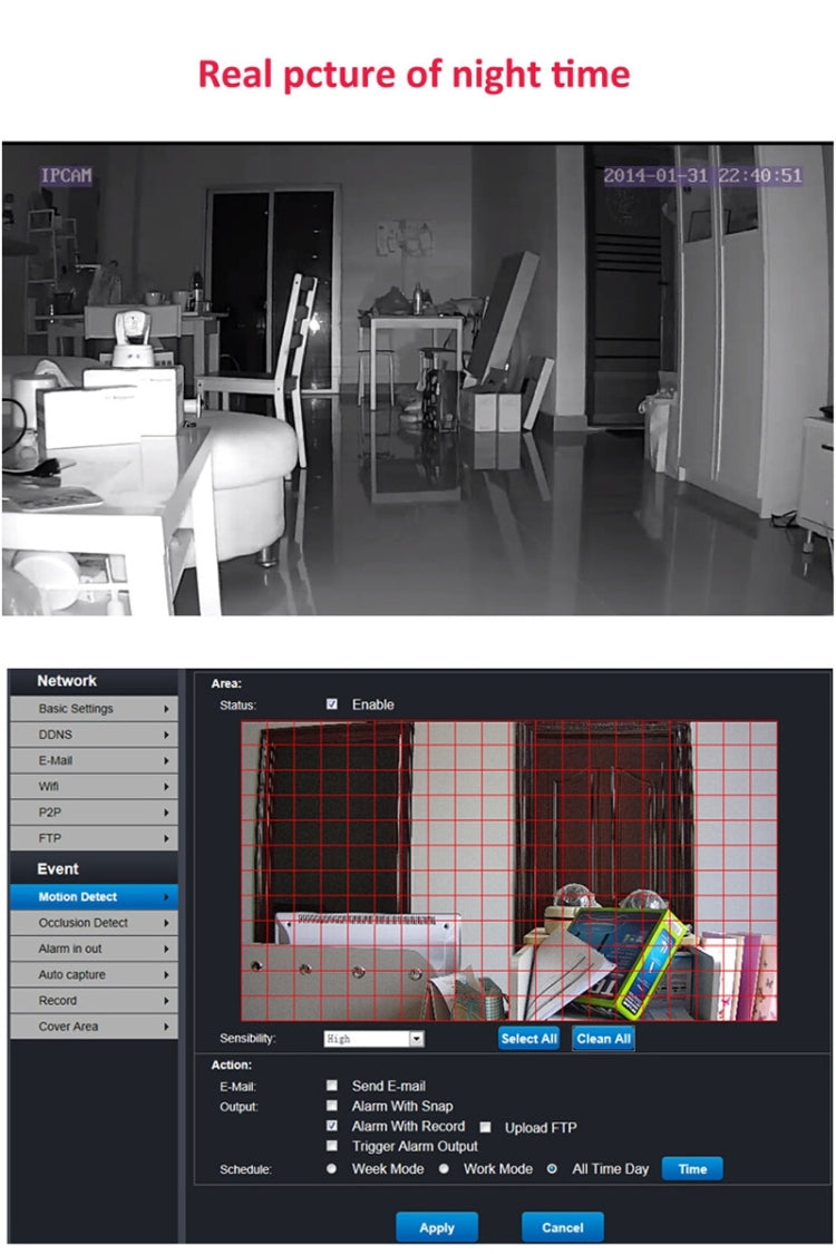 IPCC-5xZOOM PTZ 960P P2P ONVIF H.264 IR-Cut Night Vision Motion Detection Waterproof Wireless IP Dome Camera
