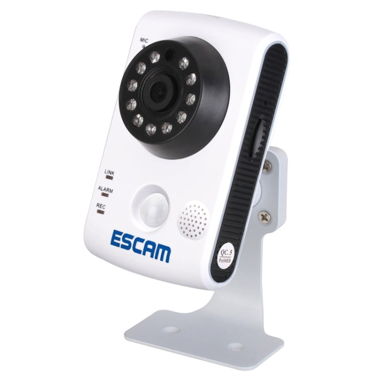 ESCAM QF502 HD 720P ONVIF 1.0MP H.264 P2P 2.8mm WiFi PIR Alarm Camera, Dual IR-CUT Filter, IR Distance: 10m