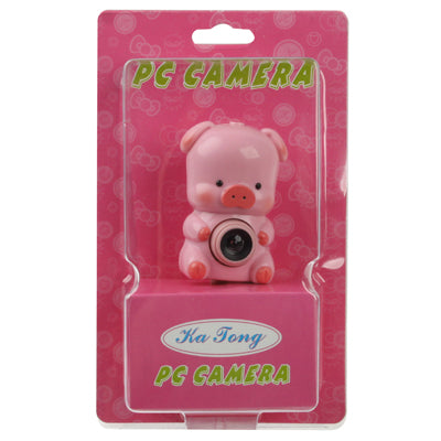 USB 2.0 Cartoon Pink Pig Style 0.48 Mega Pixels Driverless PC Camera / Webcam, Cable Length: 1.2m