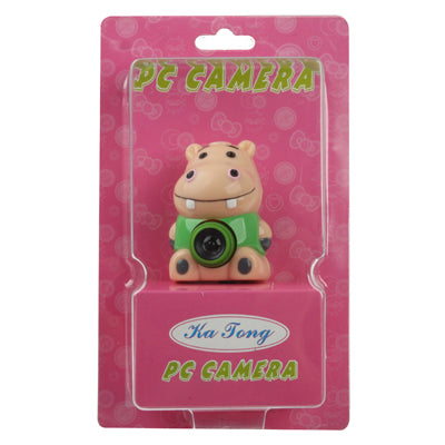 USB 2.0 Cartoon Hippo Style 0.48 Mega Pixels Driverless PC Camera / Webcam, Cable Length: 1.2m