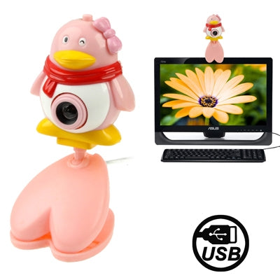 USB 2.0 Cartoon Penguins Style 0.48 Mega Pixels Driverless PC Camera / Webcam, Cable Length: 1.2m