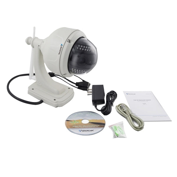 VSTARCAM T7833WIP H.264 IR-Cut Pan-Tilt 720P 1.0MP CMOS Sensor Wireless Dome IP Camera, Support Night Vision / Motion Detection, IR Distance: 10m