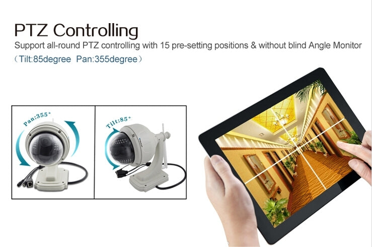 VSTARCAM T7833WIP-4X H.264 IR-Cut Pan-Tilt 720P 1.0MP CMOS Sensor 4X ZOOM Wireless Dome IP Camera, Support Night Vision / Motion Detection, IR Distance: 10m