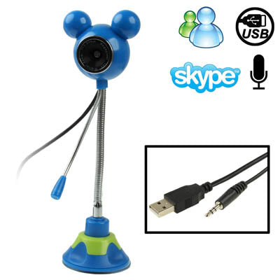 5.0 Mega Pixels Mickey Style USB 2.0 Driverless PC Camera / Webcam with MIC, Cable Length: 1.2m