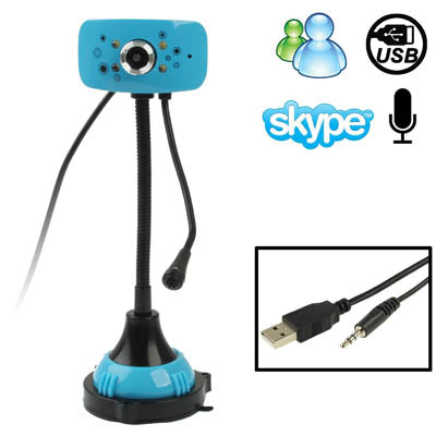 5.0 Mega Pixels USB 2.0 Driverless PC Camera / Webcam with MIC and 4 LED Lights, Cable Length: 1.2m