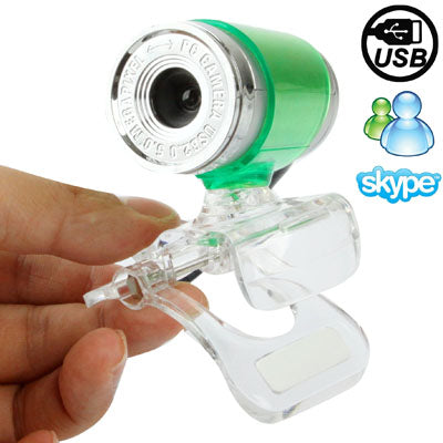 5.0 Mega Pixels USB 2.0 Driverless PC Camera / Webcam with Clip, Support 360 Degree Rotation, Cable Length: 1.1m(Green)