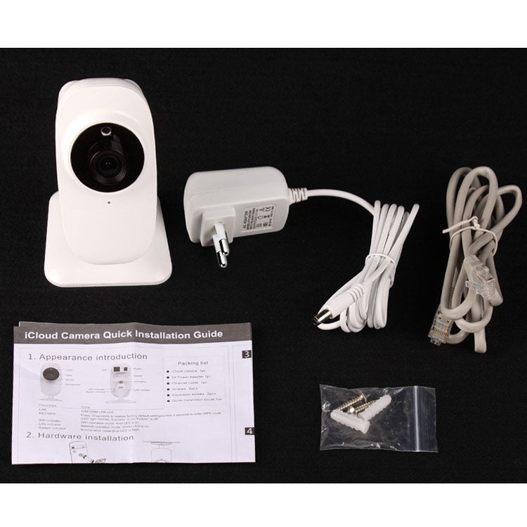C100 Wireless P2P H.264 HD 720P 3.6mm Lens 1.0 Megapixel iCloud Camera with IR Night Vision