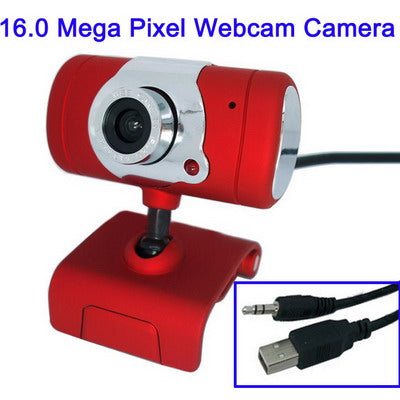 USB 16.0 Mega Pixels Driverless PC Camera with Mic and 360 degree rotated