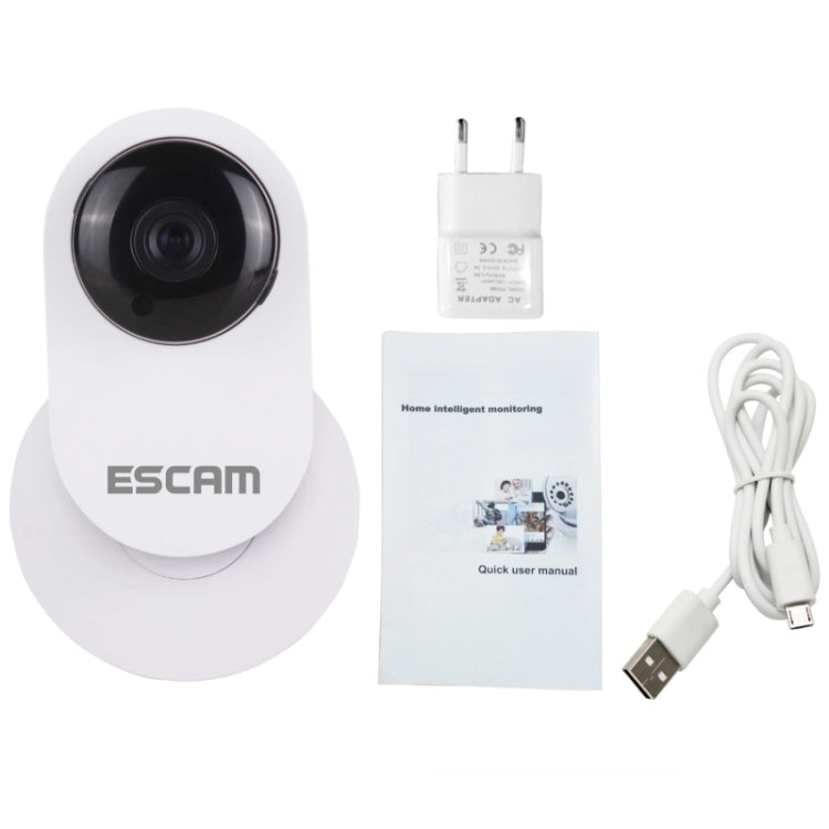 ESCAM Ant QF605 HD 720P ONVIF H.264 Dual-stream P2P 1.0MP 3.6mm Lens WiFi PIR Alarm Camera, Support Motion Detection / Dual IR-CUT Filter, IR Distance: 10m(White)
