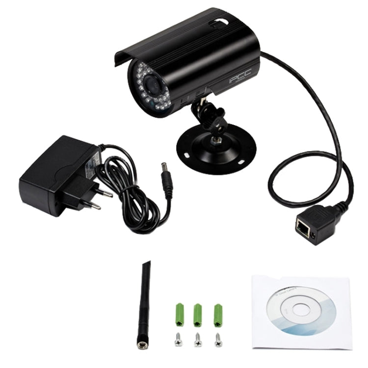IPCC-B15N-W 720P P2P ONVIF H.264 IR-Cut Waterproof 1.0MP CMOS Sensor Wireless IP Camera, Support Email Alarm / Night Vision / Motion Detection, Wifi 802.11 b/g/n