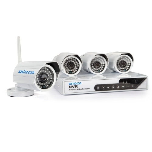 szsinocam SN-6004E 4 x HD 720P P2P 1.0 Mega Pixel Wireless Cloud IP Camera + 4Ch NVR Kit, with Video Push Alarm, Supports ONVIF, IR Distance: 20m