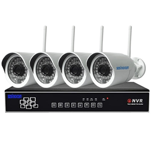 szsinocam SN-NVK1304 4 x HD 960P P2P 1.3 Mega Pixel Wireless Cloud IP Camera + 4Ch NVR Kit, with Video Push Alarm, Supports ONVIF, IR Distance: 20m