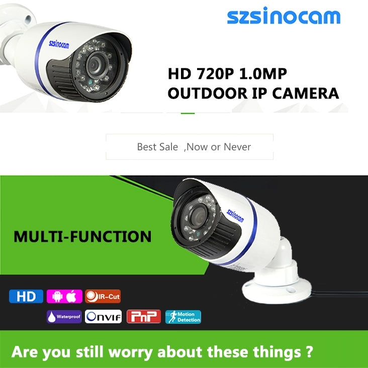 szsinocam SN-IPC-5001A H.264 HD 720P 1.0 Mega Pixel Infrared Night Vision IP Camera, IR Distance: 20m