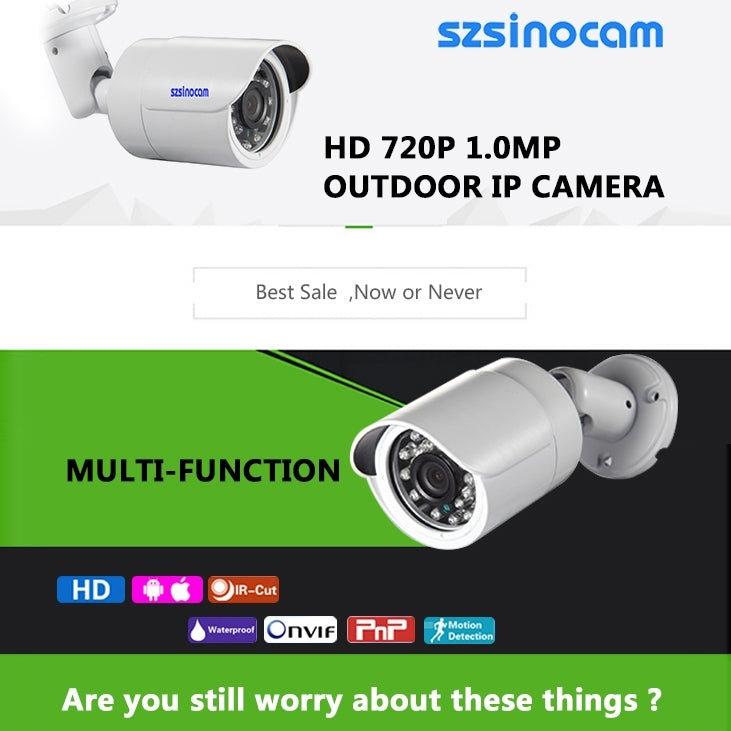 szsinocam SN-IPC-5002A H.264 HD 720P 1.0 Mega Pixel Infrared Night Vision IP Camera, IR Distance: 20~25m