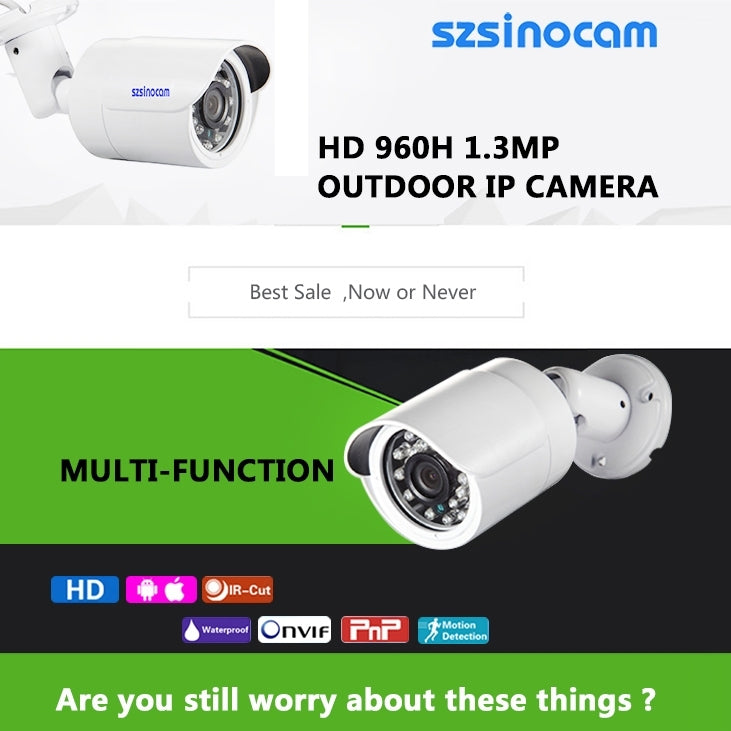 szsinocam SN-IPC-5002B H.264 HD 960P 1.3 Mega Pixel Infrared Night Vision IP Camera, IR Distance: 25m