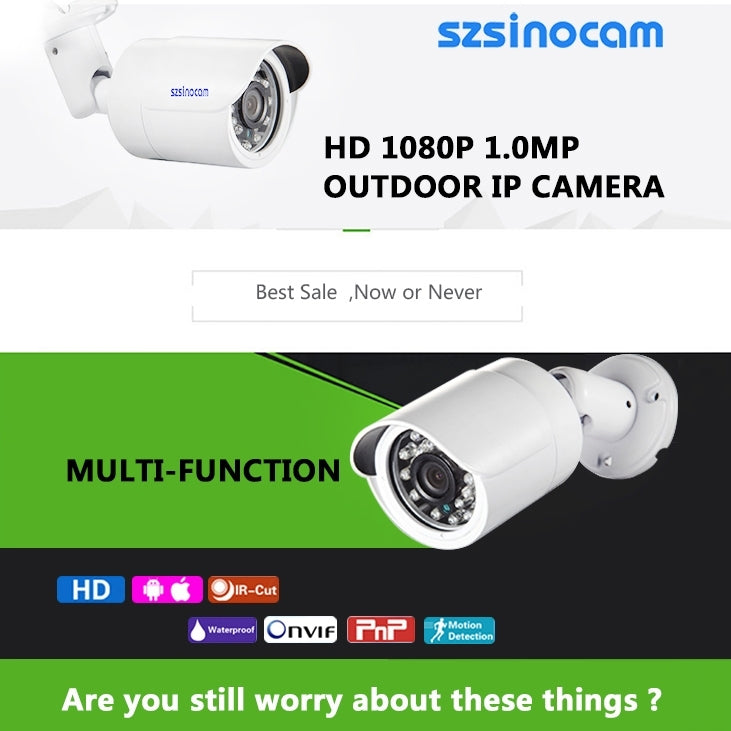 szsinocam SN-IPC-5002C H.264 HD 1080P 2.0 Mega Pixel Infrared Night Vision IP Camera, IR Distance: 25m