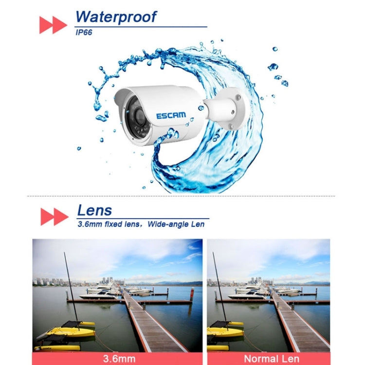 ESCAM HD2100 H.264 HD 960P ONVIF Day / Night IP66 Waterproof Outdoor Mini Bullet IP Camera, 1.3 Mega Pixels 3.6mm Fixed Focal Lens