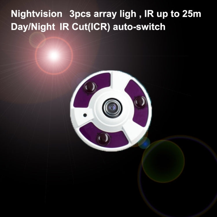 MY-501 1.3MP P2P ONVIF Panoramic Array IP Camera, 180 Degree Fisheye Wide Angle View, Support Motion Detection / IR-CUT