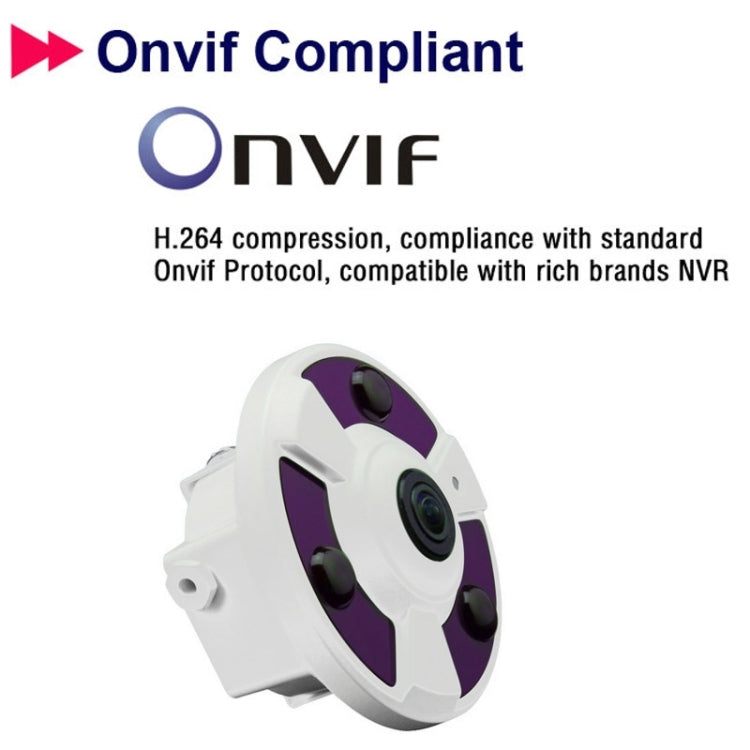 MY-501 1.3MP P2P ONVIF Panoramic Array IP Camera, 180 Degree Fisheye Wide Angle View, Support Motion Detection / IR-CUT