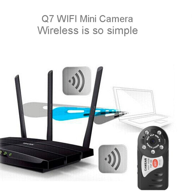 Q7 Full HD 1080P WiFi P2P Mini DV DVR 2.0 MP Camera Digital Video Recorder(Black)