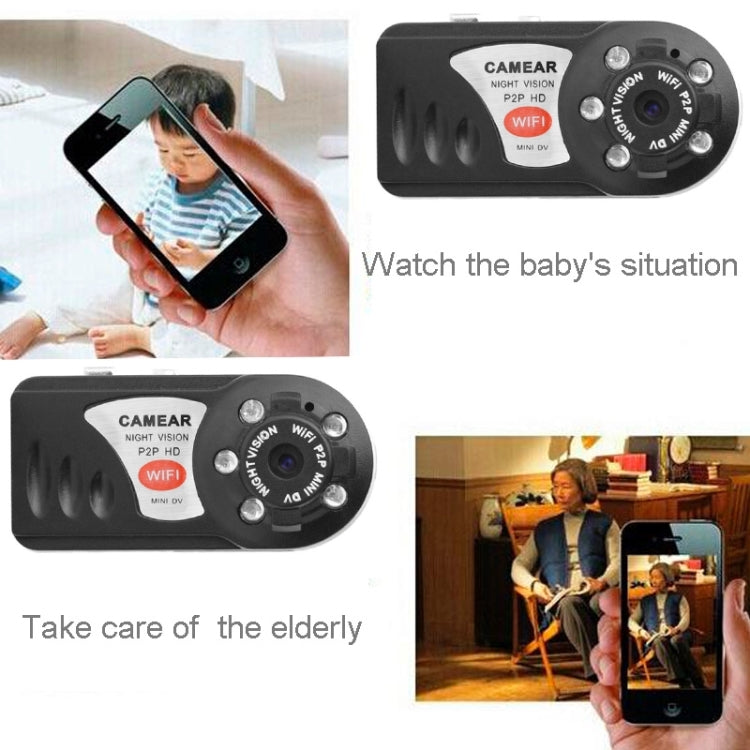 Q7 Full HD 1080P WiFi P2P Mini DV DVR 2.0 MP Camera Digital Video Recorder(Black)