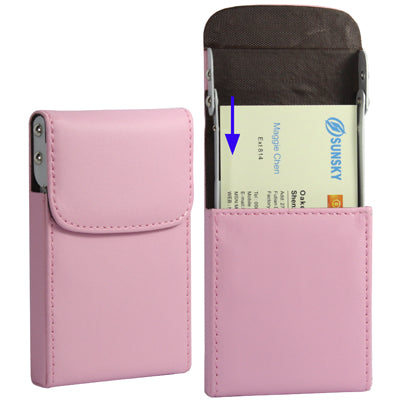 Leather Name Card Holder (Pink)