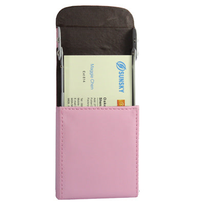 Leather Name Card Holder (Pink)