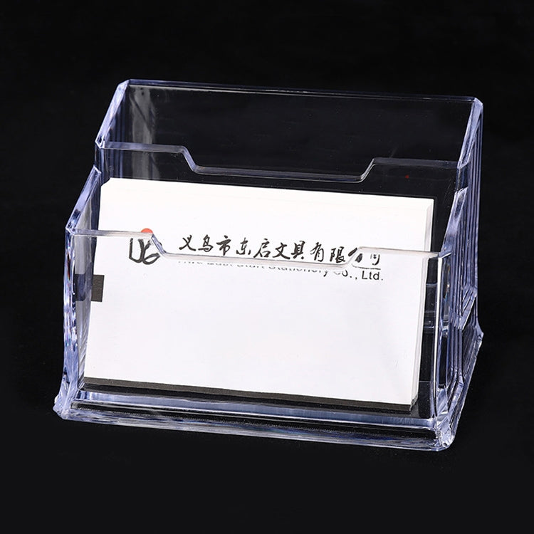 4 PCS Acrylic Transparent Double Grid Card Case Name Card Stand(Transparent)