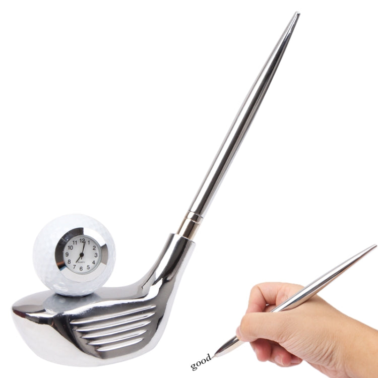 3 in 1 Creative Golf Club Style Pen Holder / Ball Pen with Clock
